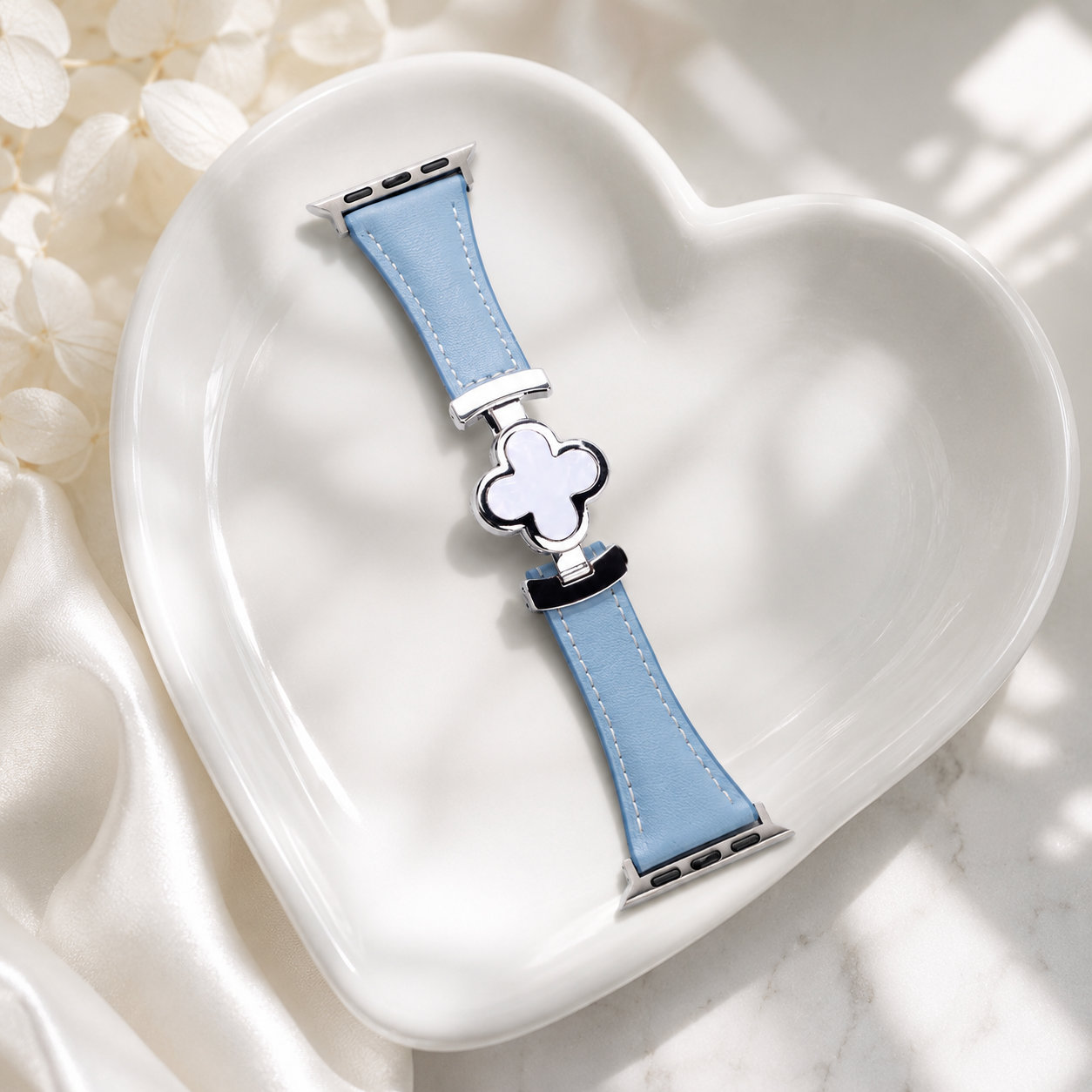 רצועת עור פרח הזהב ל־ Apple Watch